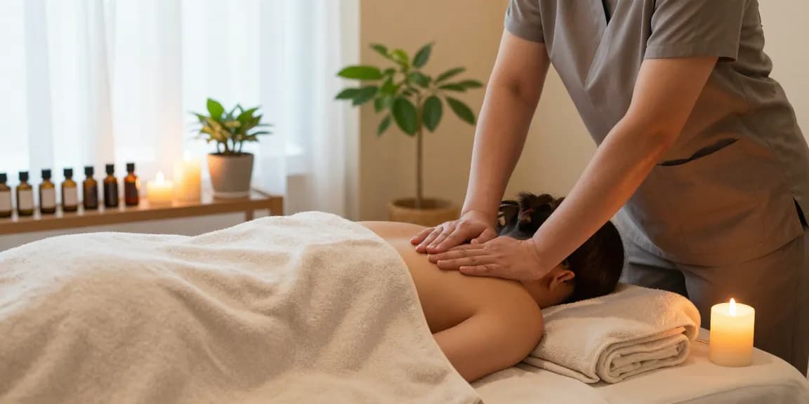 Experience serene 강동구출장마사지 treatment in a calming spa environment.