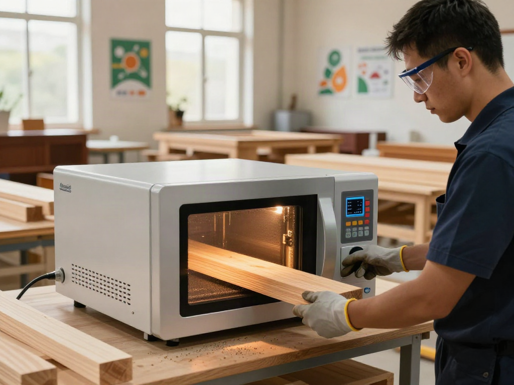 Traitement du bois avec Shashel® pour éliminer les insectes xylophages dans un environnement atelier.
