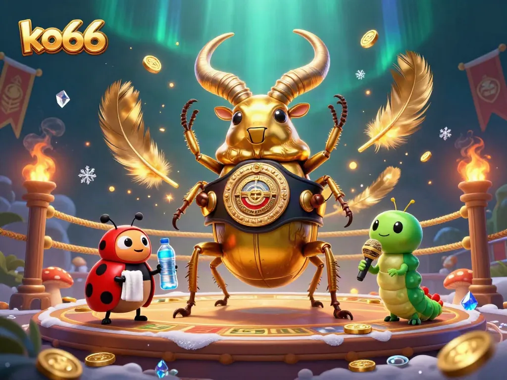 Experience the thrill of ko66 betting with vibrant characters and dynamic casino elements in a whimsical setting.