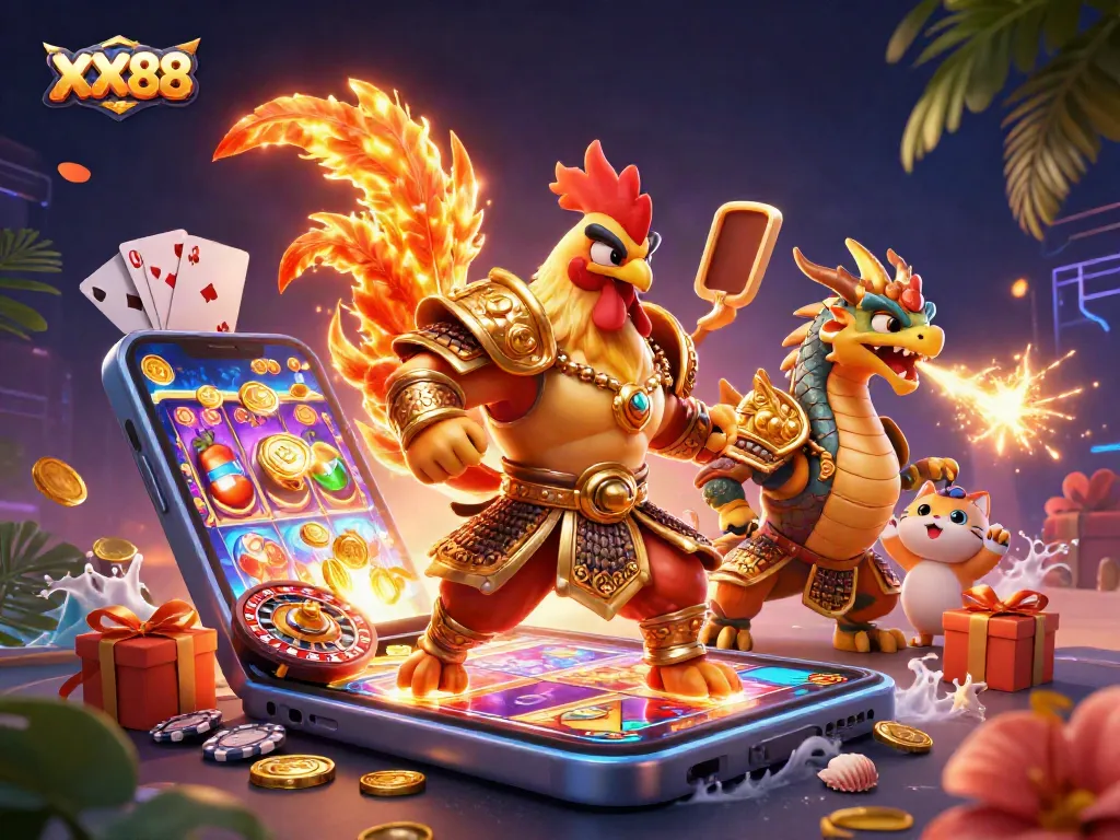 Engage thrillingly with XX88 featuring dynamic characters in an intense 3D casino setting.