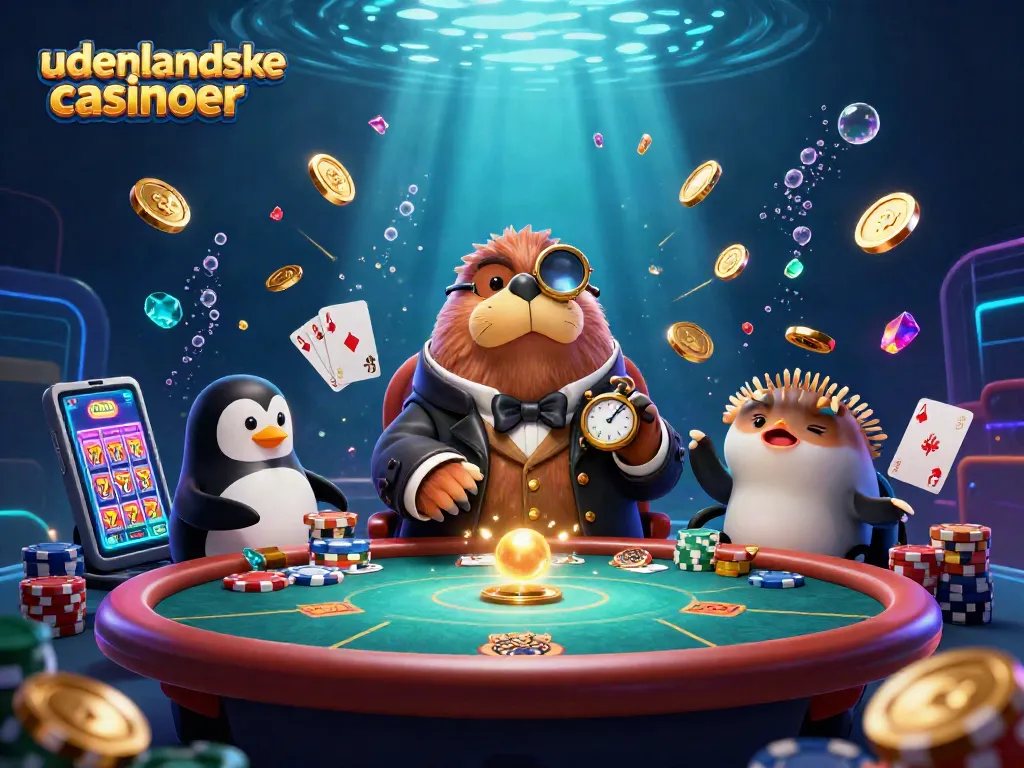 Get ready to win big at udenlandske casinoer with vibrant characters at an underwater poker game