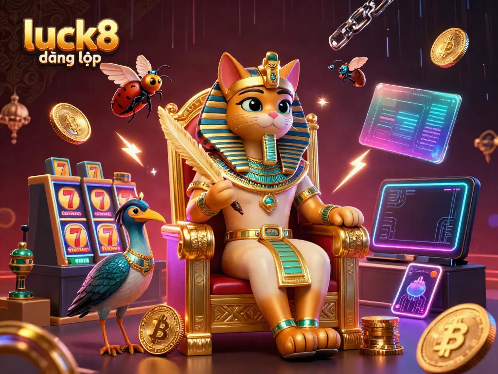 Experience dynamic gameplay with luck8 đăng nhập at a vibrant online casino showcasing unique characters and crypto elements.