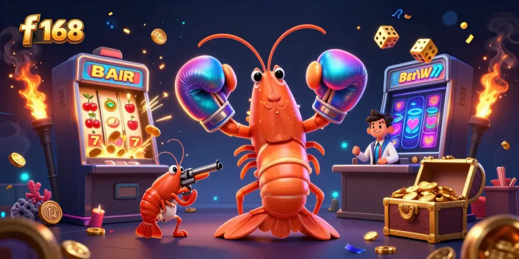 Experience thrilling gameplay at f 168 with colorful slot machines and vibrant characters.