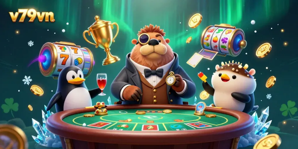 Chơi game slots tại v79vn với cá voi nhấn mạnh sự vui vẻ và hồi hộp.