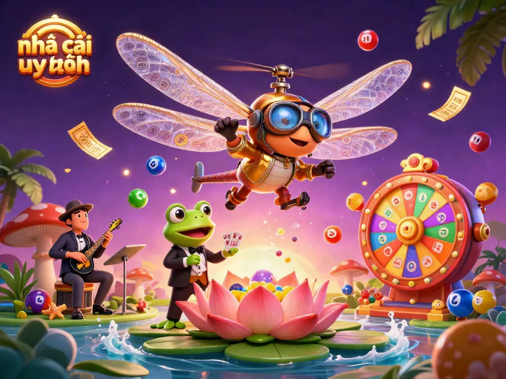 Experience thrilling gaming at nhà cái uy tín with a lively casino scene featuring vibrant characters and dynamic elements.