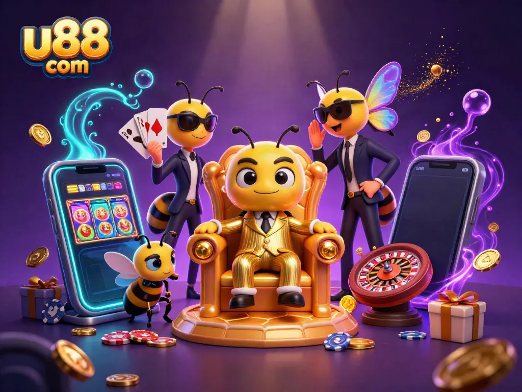 Experience the vibrant world of u88 com with a bumblebee mob boss in a lively casino scene.