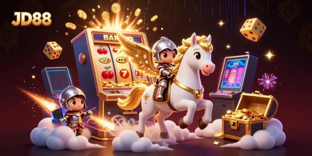 Experience thrilling gameplay at JD88 with vibrant characters and dazzling casino elements.