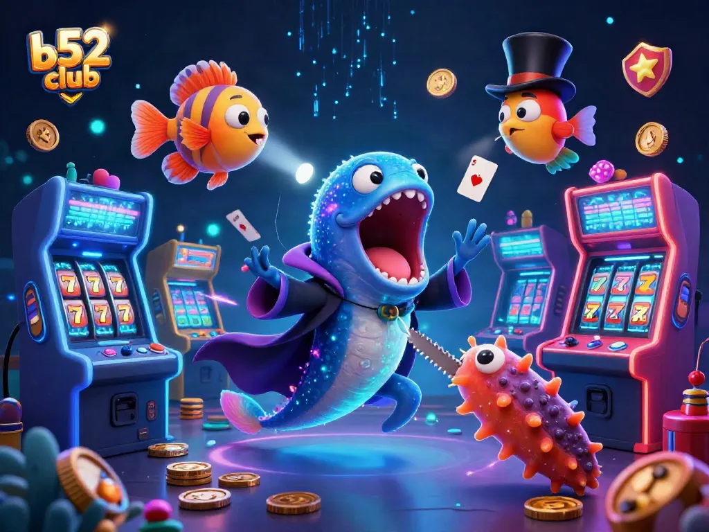 Experience the thrill at b52 club with vibrant magic and casino games in an enchanting underwater scene.