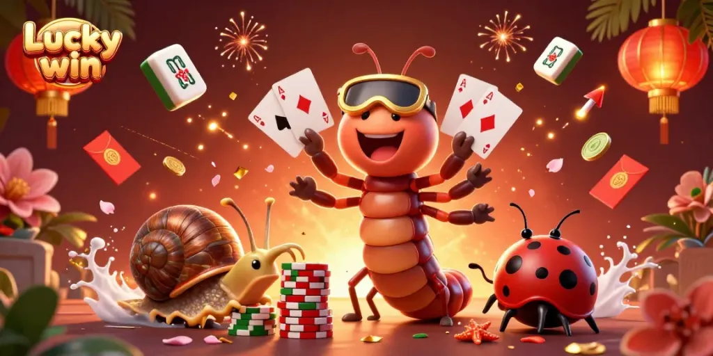 Engage in thrilling gameplay with Lucky win's vibrant 3D characters and casino elements.